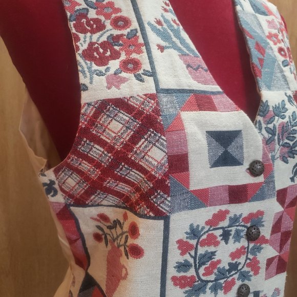 Vintage Tapestry Patchwork Vest - Picture 8 of 10